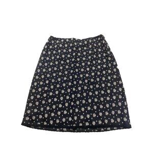 Ann Taylor Loft Petite Black Floral Lined Skirt Size 12P 2261